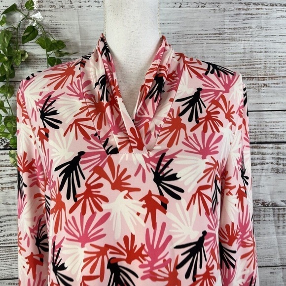 Anne Klein Blouse Tunic size Small Pink Coral Stretch Modest Career Casual Slim - Picture 5 of 14